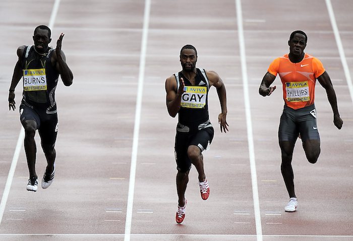 Tyson Gay in 100m race